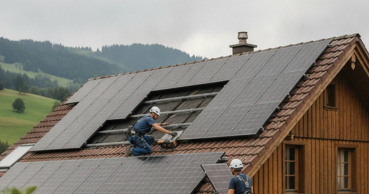 Photovoltaikanlage auf einem Schweizer Hausdach - PV Plus Baden